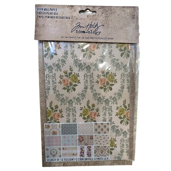 Jim Holtz idea-ology Worn Wallpaper Vintage Texture Salvaged 12 Designs - Picture 1 of 9